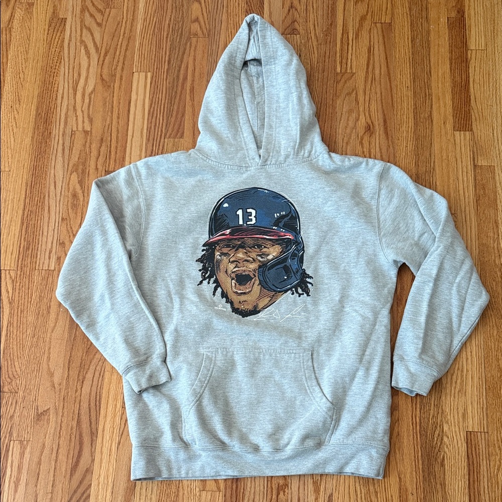 Gray Hoodie with Sports Graphic